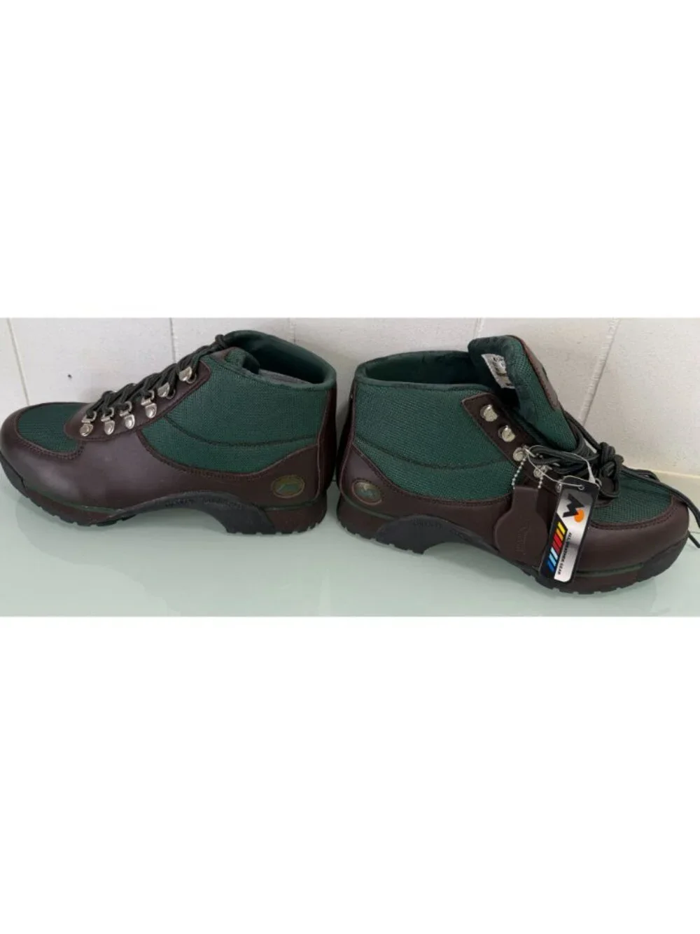 Mountain Gear Hiking Field Ankle Boots Mens 8.5 Leather Canvas Beef & Broccoli